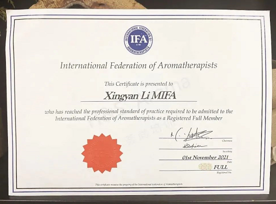 芳疗师学习考试：发现新乐趣与成长-我获得英国IFA国际芳疗师证书啦